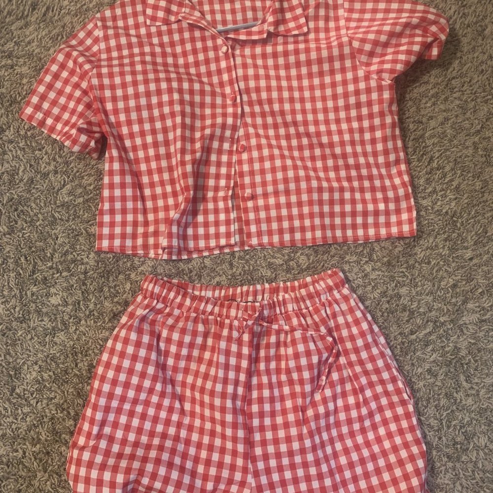 Nasty Gal Gingham Red Set